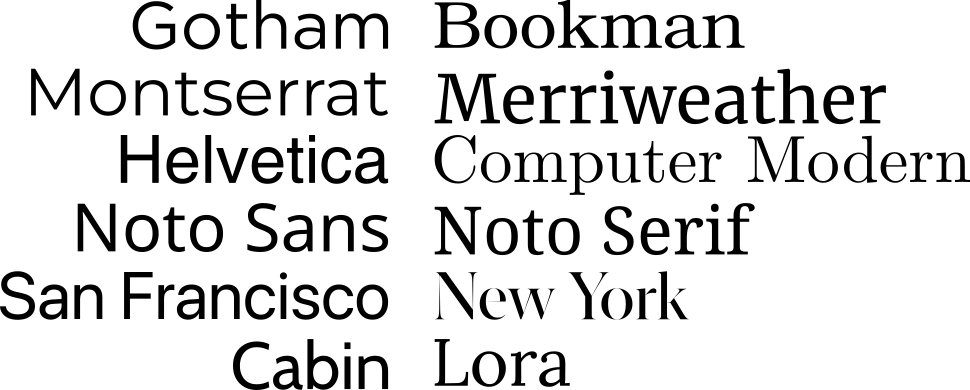 san-serif and serif