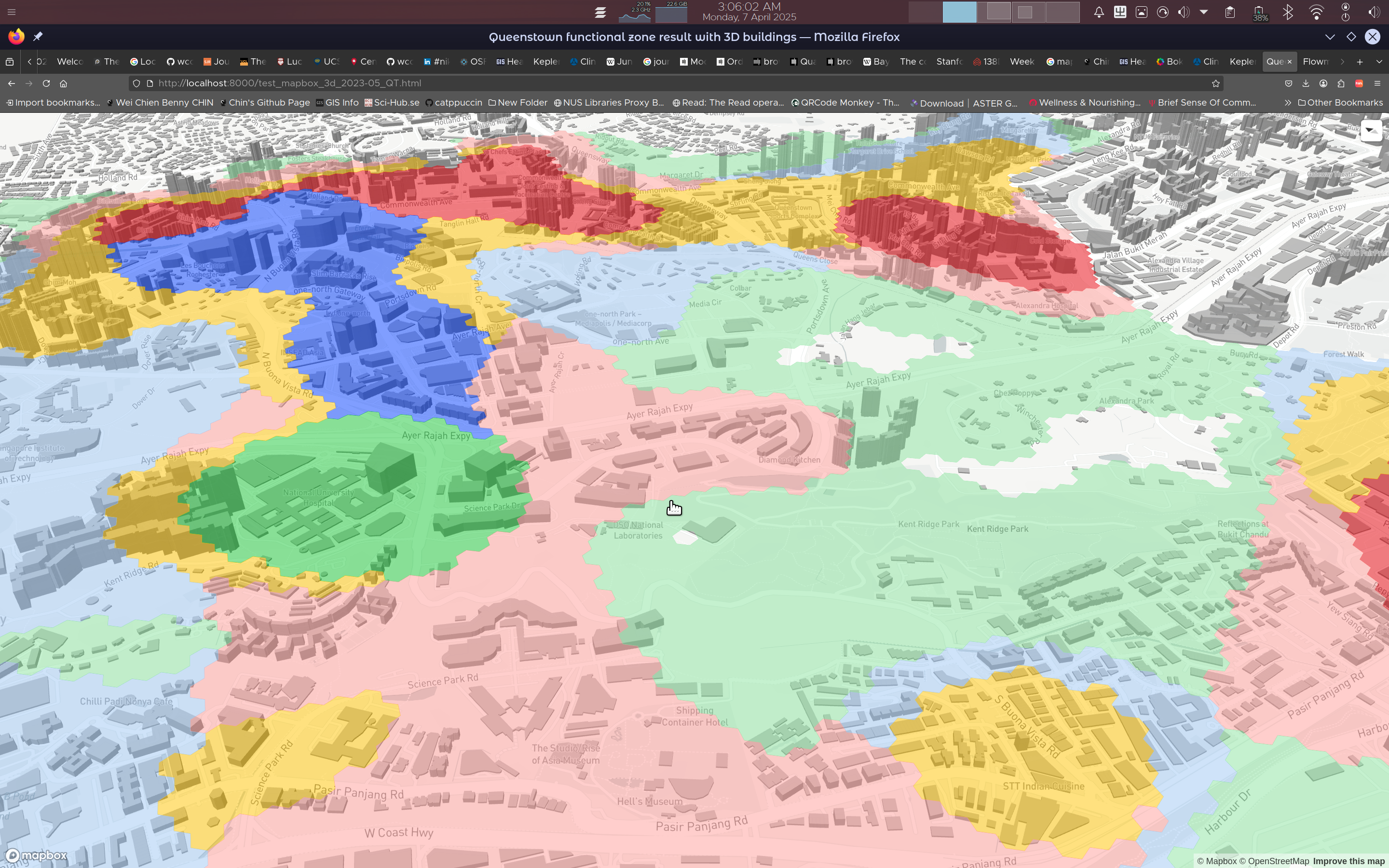 Mapbox 3D buildings. Mapbox