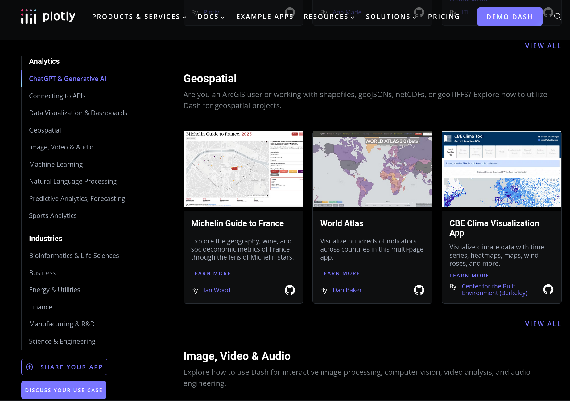 Plot.ly Dash webpage