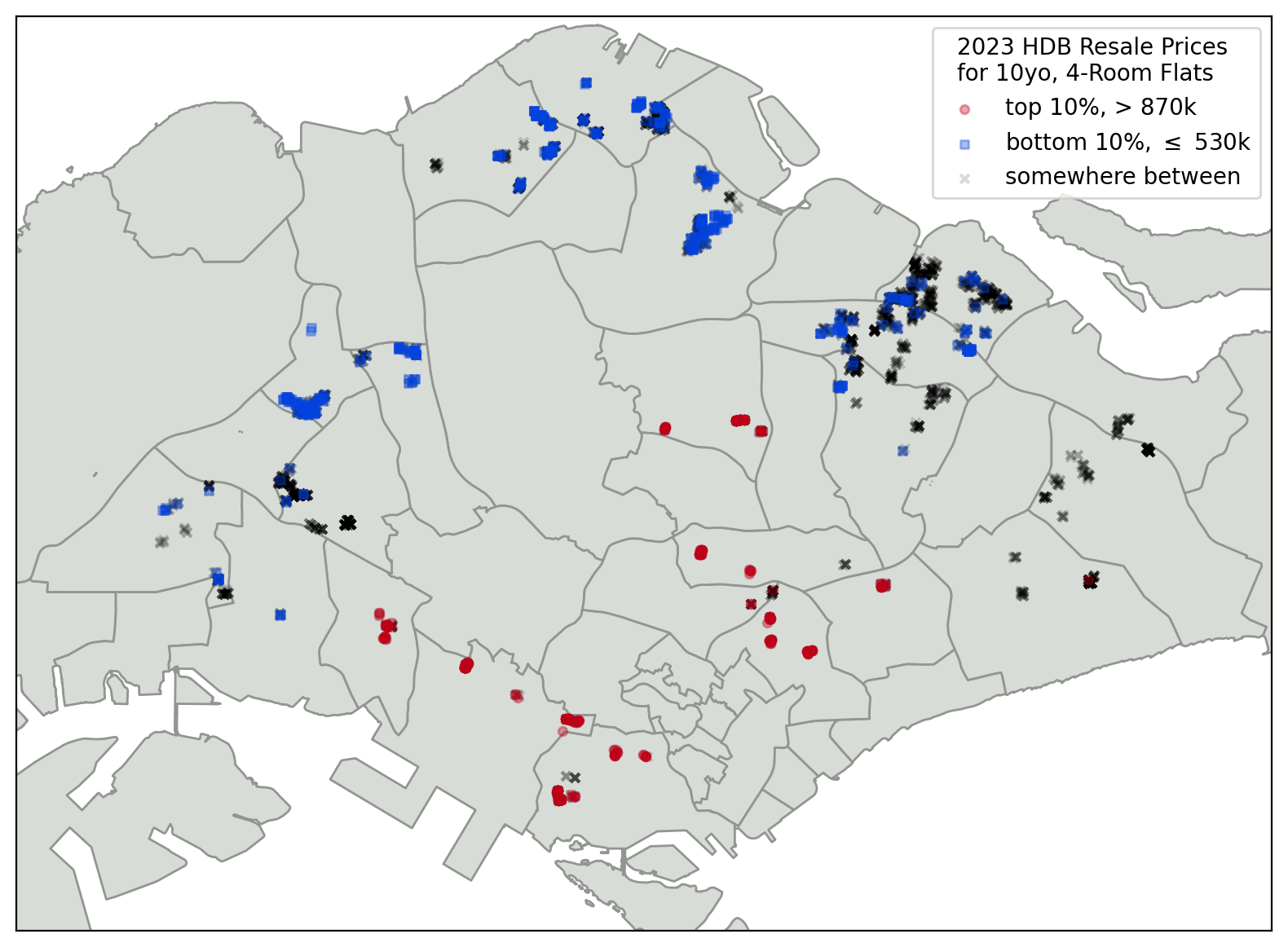 HDB resale price map